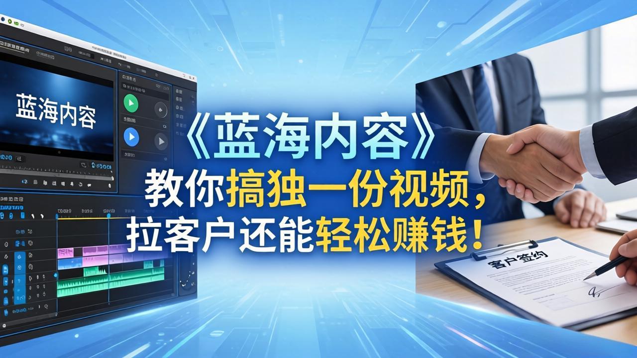 (18301 期)做视频竞争太激烈?《蓝海内容》助你打造独特视频,轻松拉客赚钱! (18301 期)做视频竞争太激烈?《蓝海内容》助你打造独特视频,轻松拉客赚钱!