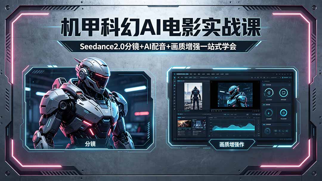(18298 期)一站式掌握!机甲科幻 AI 电影实战课,Seedance2.0 分镜、AI 配音、画质增强全学会 (18298 期)一站式掌握!机甲科幻 AI 电影实战课,Seedance2.0 分镜、AI 配音、画质增强全学会