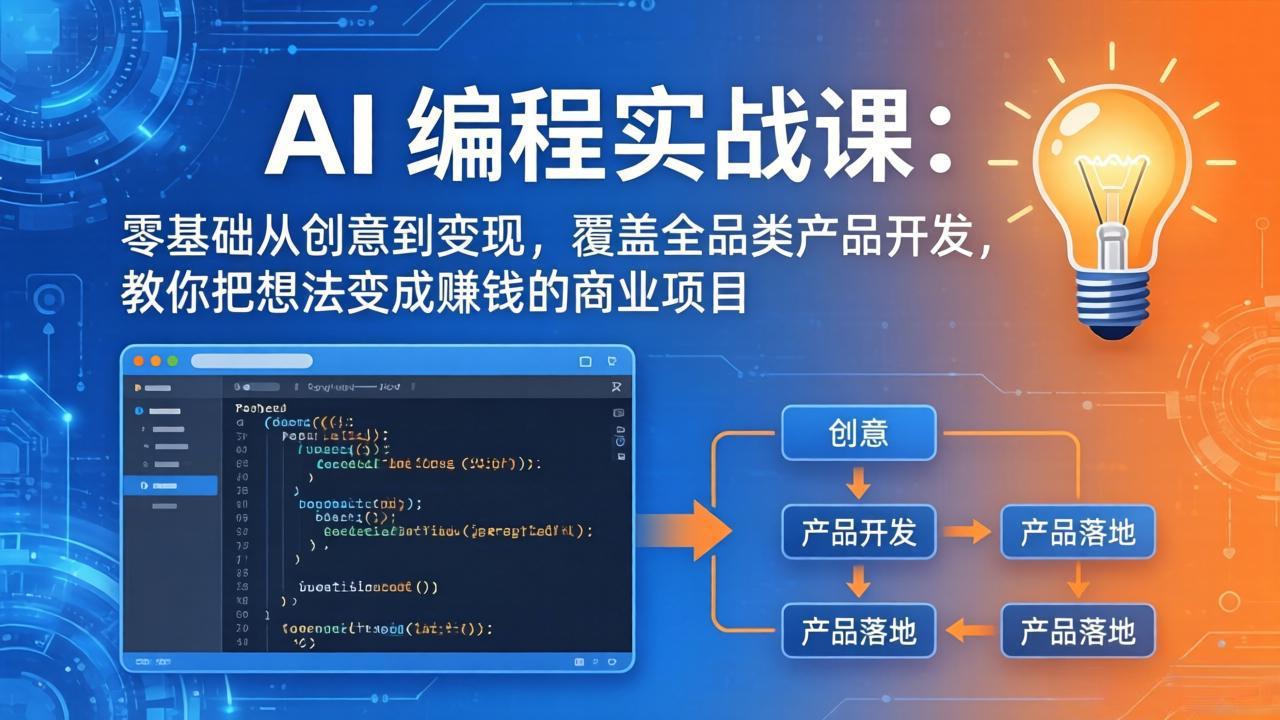 （18307 期）第三期 AI 编程实战课 5 月 3 日更新：零基础开启创意变现之旅，涵盖全品类产品开发，将想法转化为盈利项目