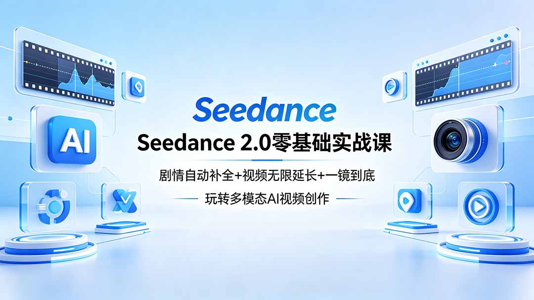 （18312 期）Seedance 2.0 零基础实战课：解锁剧情自动补全、视频无限延长与一镜到底，畅享多模态 AI 视频创作